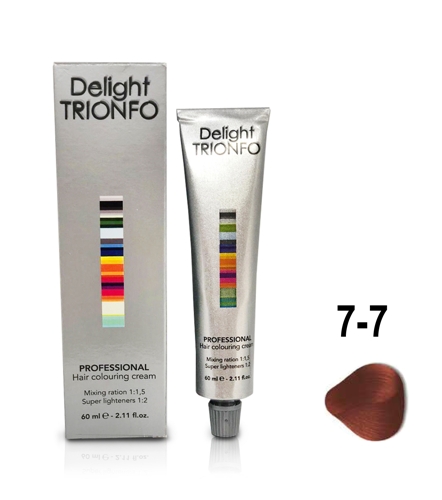 ДТ 7-7 крем-краска стойкая для волос, средне-русый медный / Delight TRIONFO 60 мл